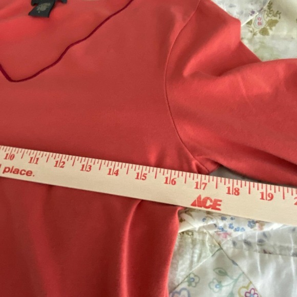 Banana Republic Sz L Stretch V-Neck Basic Base Layer Orange Coral - Picture 6 of 7
